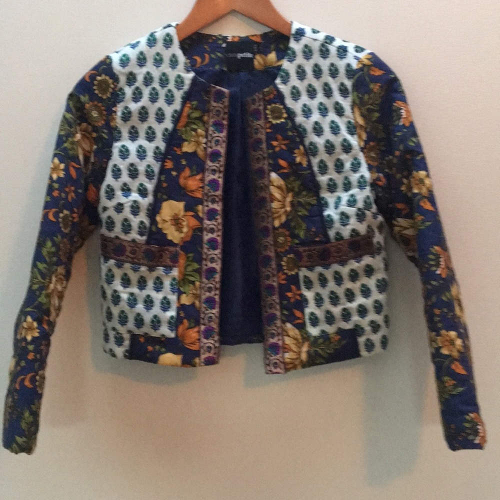 Cotton with Silk Trim Jacket
